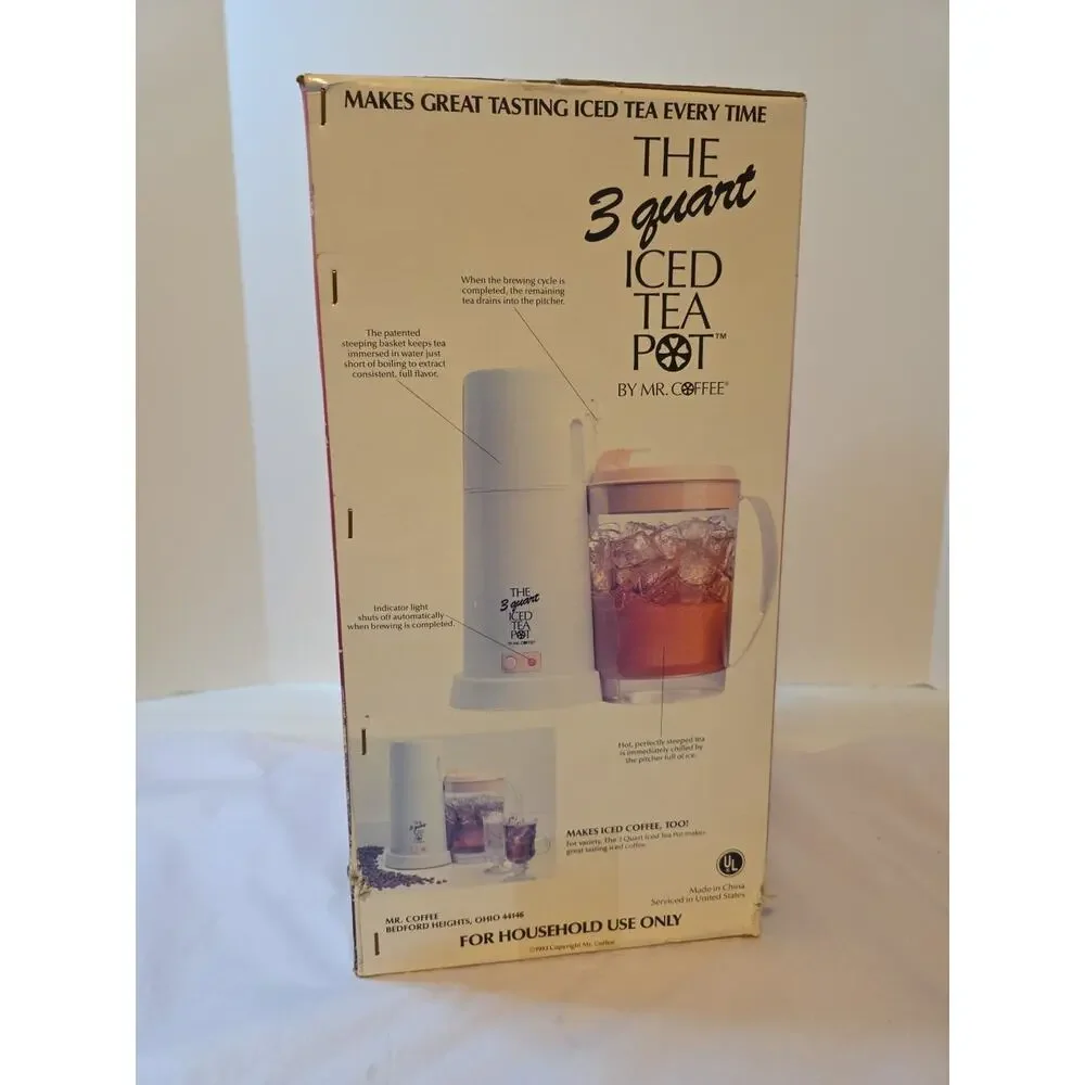 NEW Mr. Coffee Iced Tea Pot Maker 3 Qt. Bonus Two Pitchers Yellow TM3P NIB